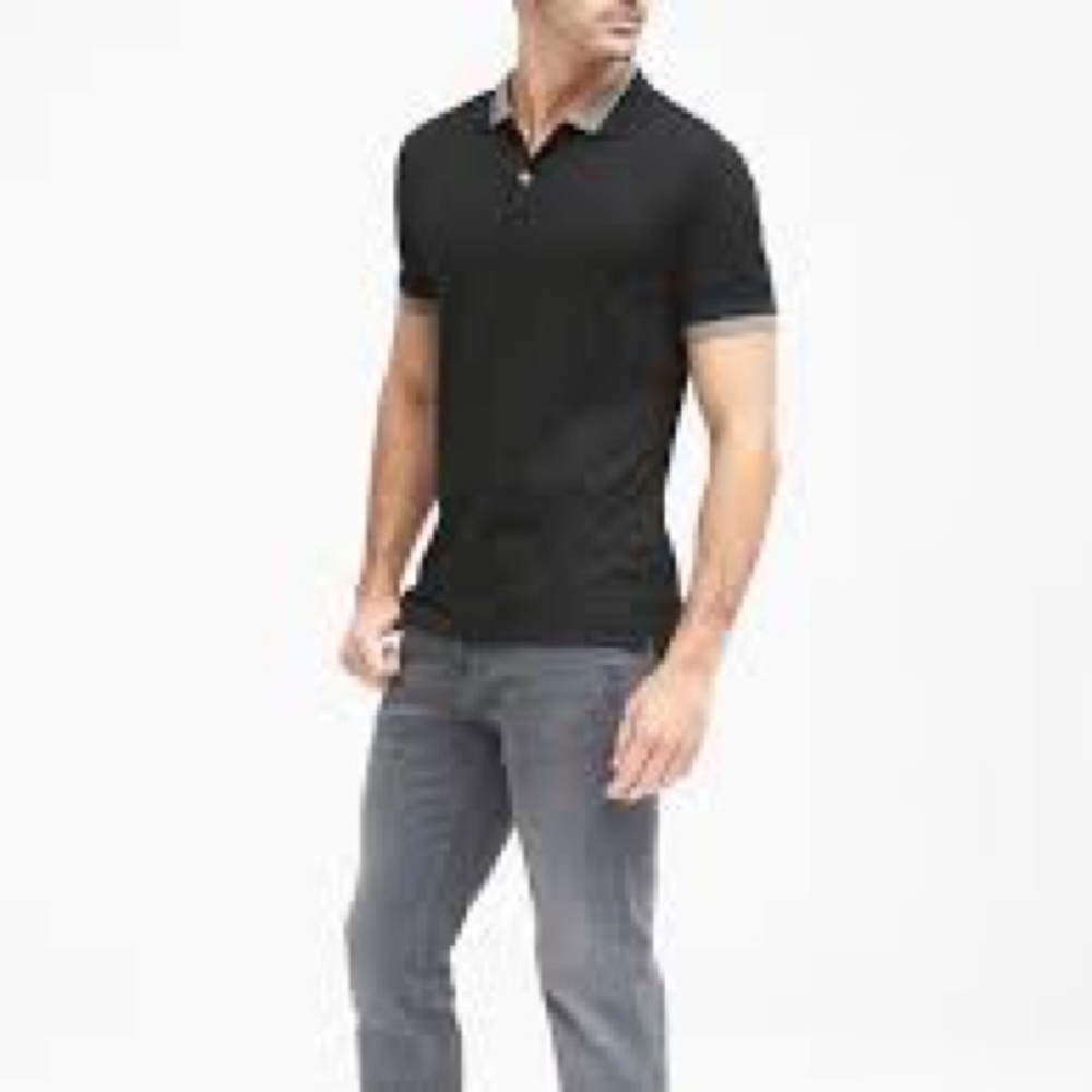 Banana republic navy blue and grey men’s polo